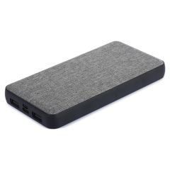 10000 mAh USB- und kabelloses RPET-Ladegerät, grau, E14588