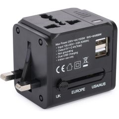 Univerzalni plastični adapter za napajanje, crno, E14706