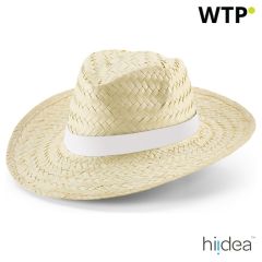 EDWARD RIB, Cappello di paglia naturale con nastro sublimato, bianco, 99085-106