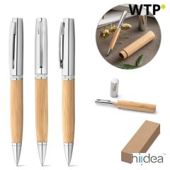 FUJI, penna a sfera in bambù e metallo con astuccio, naturale, 91775-160