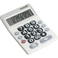 12-mestni plastični namizni kalkulator, bela, G16267