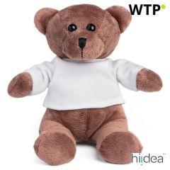 GRIZZLY, Teddy bear plush toy with t-shirt on, white, 95504-106