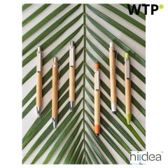 HERA, penna a sfera in bambù con clip in metallo, naturale, 81163-160