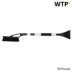 Ice scraper with snow bristle, telescopic handle (max. 100 cm), black, V7740-03