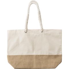 Borsa shopping Diego | Cotone 280 g/m² | Fondo in juta, cachi, 1014869-013999999