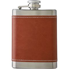 Hip flask Cedric | Stainless steel | 100 ml, brown, 1171295-011999999