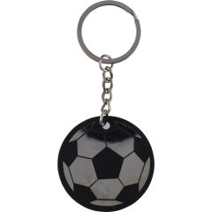 Schlüsselanhänger Fußball aus recyceltem Edelstahl Ciro, Schwarz, 1349497-001999999