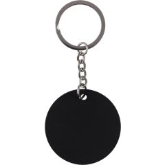 Portachiavi tondo in acciaio inox riciclato Risa, nero, 1349496-001999999
