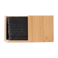 Coaster set Lawrence | Recycled | Bamboo case, grey, 1014853-003999999