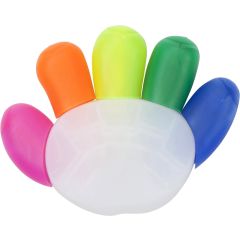Evidenziatore Sierra | 5 colori | Forma di mano, personalizzato / multicolore, 3725-009999999