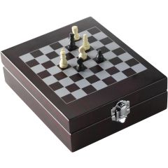 Set vino Renée | Scatola in legno | Coperchio scacchiera | 4 pezzi, marrone, 6832-011999999