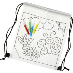 Backpack Santino | Non-woven | Drawstring | 2.5 l, white, 7909-002999999