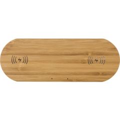 Caricabatterie wireless Tatum | 2-in-1, bambù, 432509-823999999