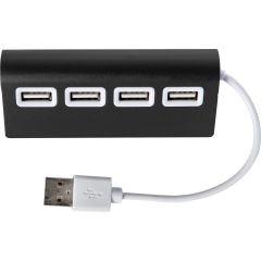 Hub USB Leo | Alluminio | 4 porte, nero, 7737-001999999