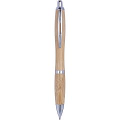 Penna a sfera Carson | Bamboo | Dettaglio argento, marrone, 8524-011999999