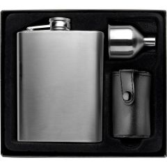 Set flacone Brittany | Acciaio inossidabile 304 | 220 ml | 4 bicchieri, argento, 2807-032999999