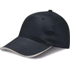 5 Panels cap with piping in 100% cotton, K18045