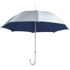 23” Aluminum umbrella in aluminum and 190T nylon, grey / blue navy, K18261GR-NY