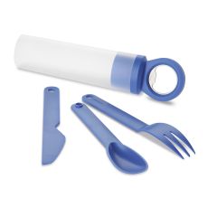 Apribottiglie con set di posate in metallo e plastica, L19004