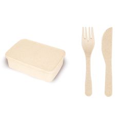 Bamboo fiber+PP lunch box, natural, L19008