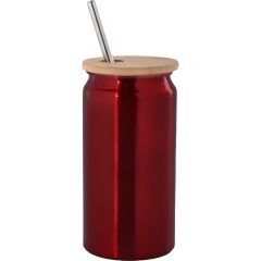 Šalica od 380 ml od recikliranog aluminija, bambusa i nehrđajućeg čelika, L19039