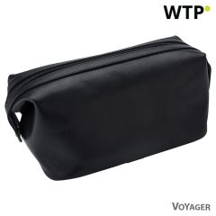 Leather cosmetic bag, black, V1237-03