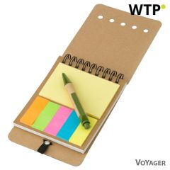 Memo holder, notebook approx. A6, sticky notes, ball pen, light green, V2816-10