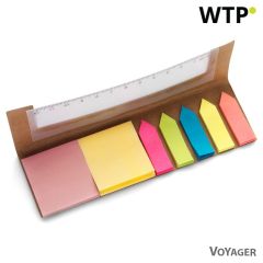 Držalo za zapiske, samolepilni listki, ravnilo, rjava, V2496-16