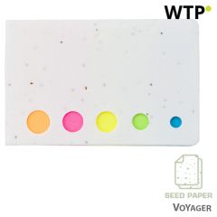 Porta memo, note adesive, carta seme, bianco, V2938-02