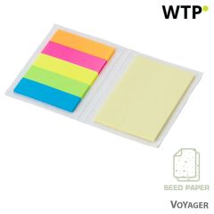 Porta memo, note adesive, carta seme, bianco, V2997-02