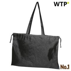 Bio-Baumwolltasche mit Verschluss Bedford 180 g/m², Schwarz, EG622103