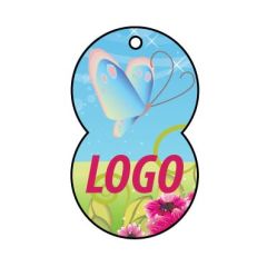 Art.20 Car air freshener with print. Shape number 8: approx. 70 mm. Classic quality.