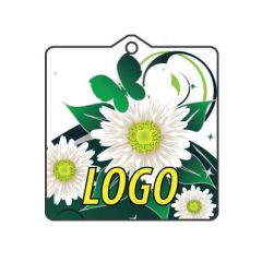 Art.07 Car air freshener with print. Shape square: 60x60 mm. Classic quality.