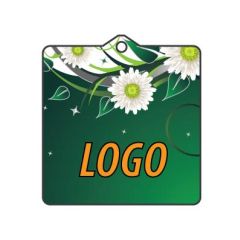 Art.06 Car air freshener with print. Shape square: 70x70 mm. Eco quality. With printed paper card.