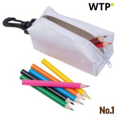 Astuccio porta-penne con matite colorate Carlton, bianco, EG533906