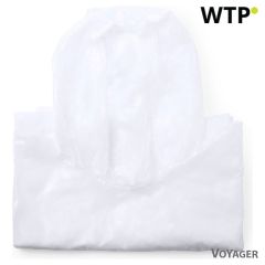 PLA poncho with hood, white, V0890-02