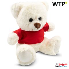 Plush teddy bear | Josh White, red, HE273-52