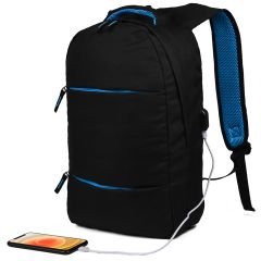 600D RPET 15 laptop rucksack with USB charge port, Q24095