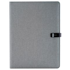 Polyester-Notizbuchordner, grau, Q24117