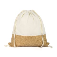 Natural knapsack in cotton (135 gr/m²) and cork, natural, Q24289