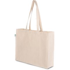 Einkaufstasche in Naturfarbe aus 100% Bio-Baumwoll-Canvas (300 gr/m²), natürlich, Q24293