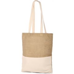 Einkaufstasche aus Jute und Baumwolle, natürlich, Q24868