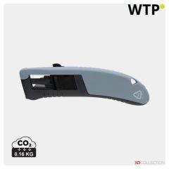 Coltello di sicurezza a retrazione automatica in plastica riciclata certificato RCS, grigio, XDP112.602