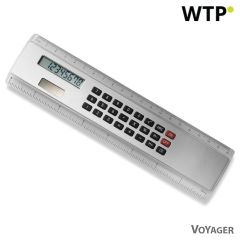 Ruler with calculator, silver, V3030-32