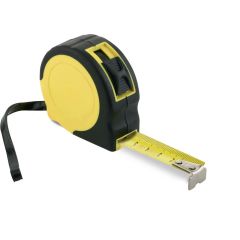5 Meter Maßband aus Kunststoff und Gummi, Gelb, S26205