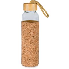 500ML boca od stakla, bambusa i plute, prirodni, S26278