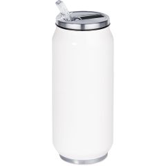 Can shape 400 ml vacuum bottle with double wall, white, S26280