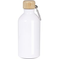 500ML bela steklenica za sublimacijo iz jekla in bambusa, bela, S26283