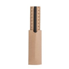 Wooden pencil with ruler, natural, S26418