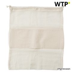 Set of three reusasable cotton mesh produce bags Adele, beige, 9339-013999999